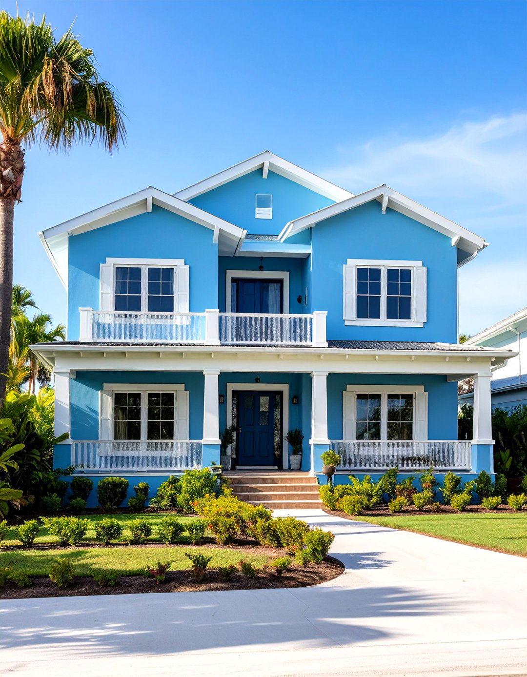 Soft Blue Coastal Appeal - 24 Stucco Colors for Home Exteriors