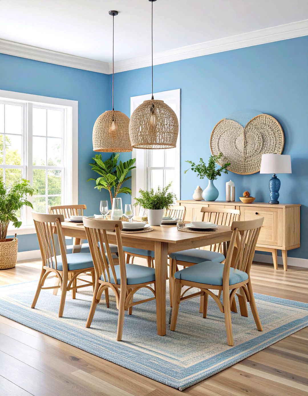 Soft Blue Dining Room Serenity - 24 Dining Room Paint Colors