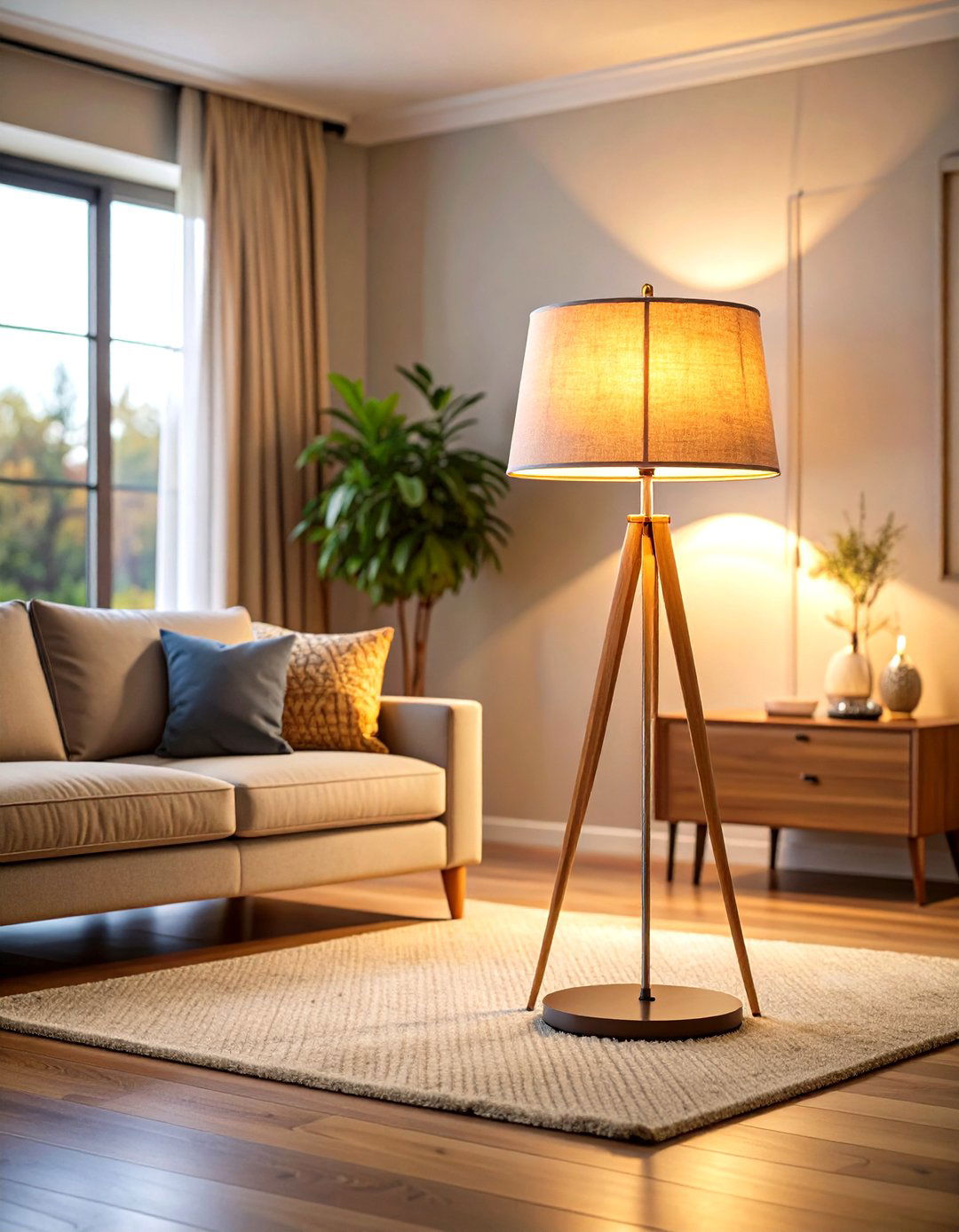 Soft Fabric Paper Shade Diffusion - 24 Living Room Floor Lamp Ideas and Inspiration