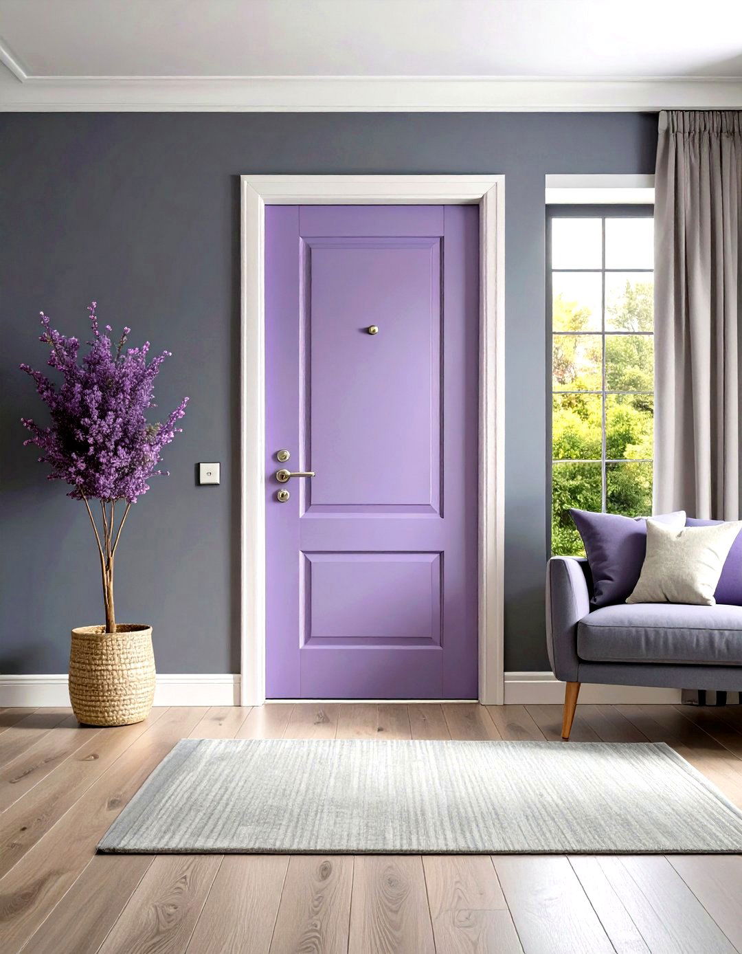 Soft Lavender Calm - 24 Interior Door Color Ideas