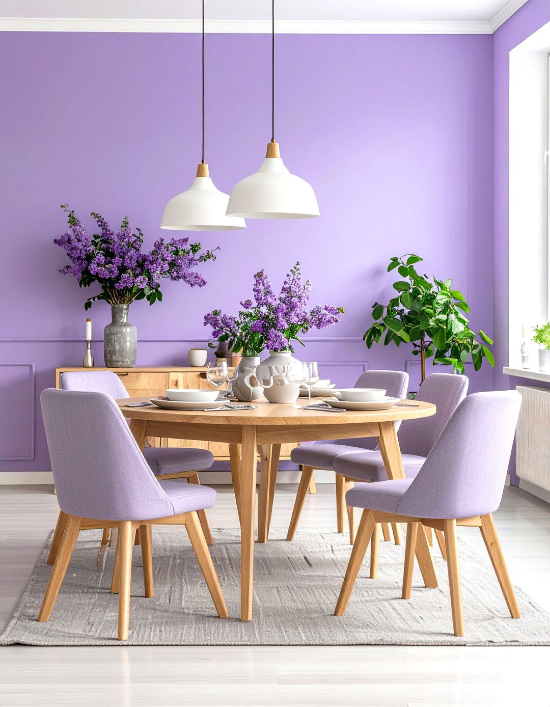 Soft Lavender Dining Room Tranquility - 24 Dining Room Paint Colors