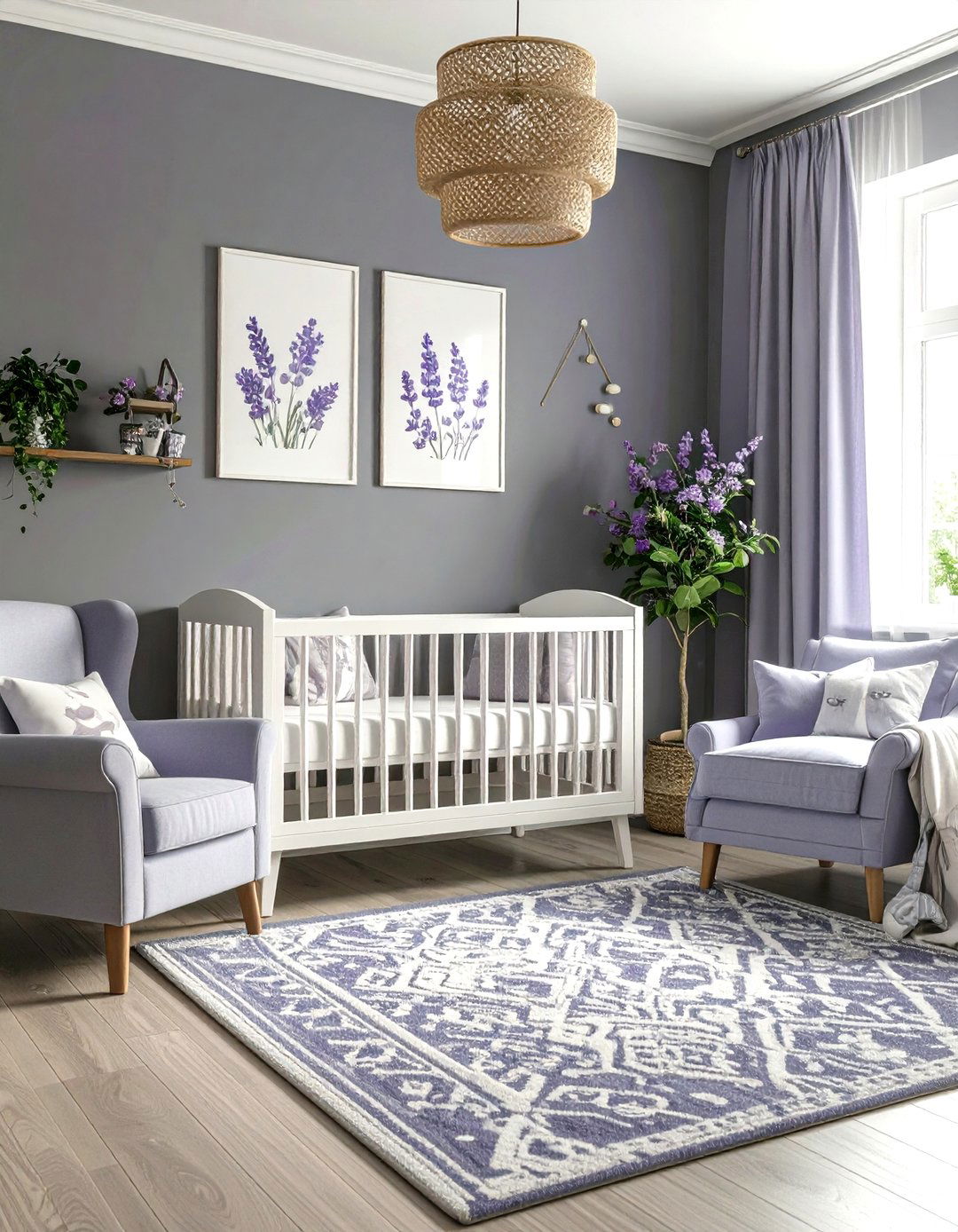Soft Lavender Gray Nursery - 24 Neutral Nursery Ideas