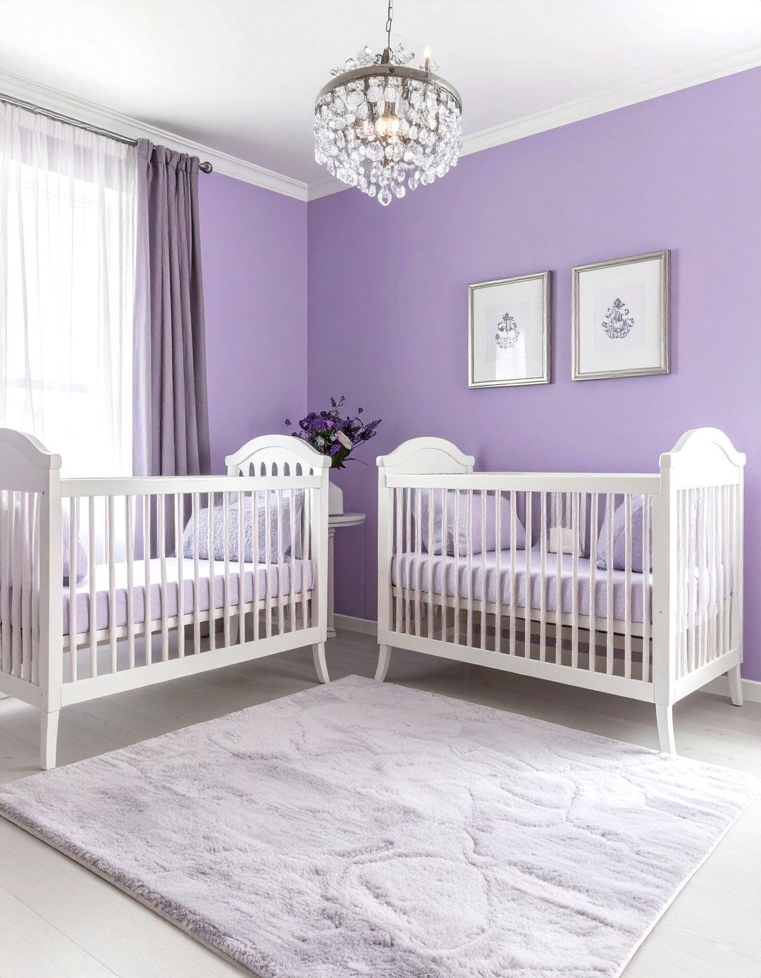 Soft Lavender Twin Sanctuary - 24 Twin Nursery Ideas