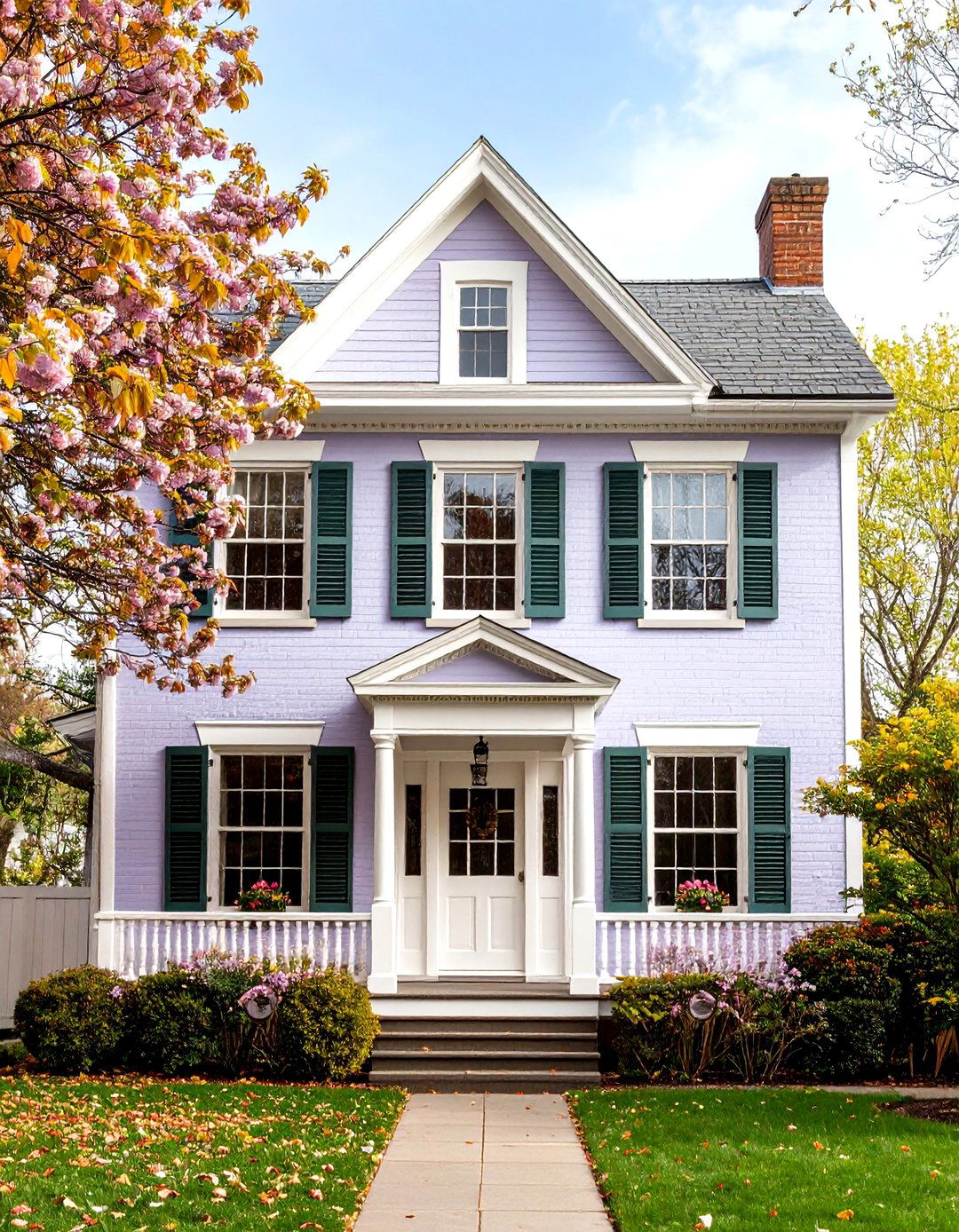 Soft Lavender Victorian Romance - 24 Painted Brick Houses