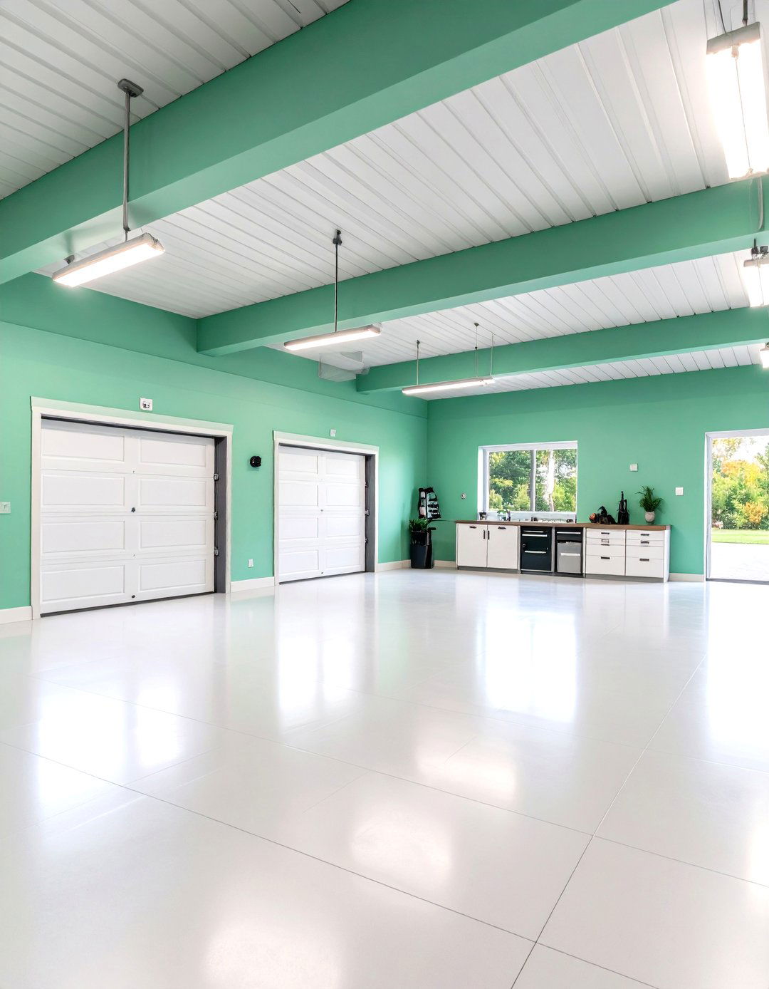 Soft Mint Contemporary Theme - 24 Garage Wall Paint Ideas