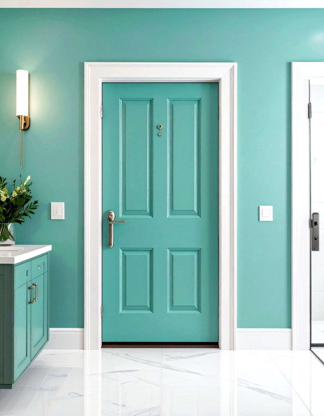 Soft Mint Green Freshness - 24 Interior Door Color Ideas