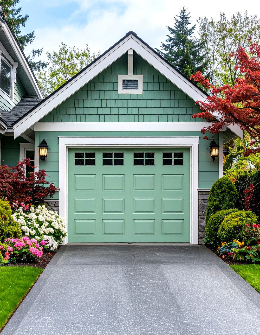 Soft Mint Green - 24 Garage Door Paint Ideas