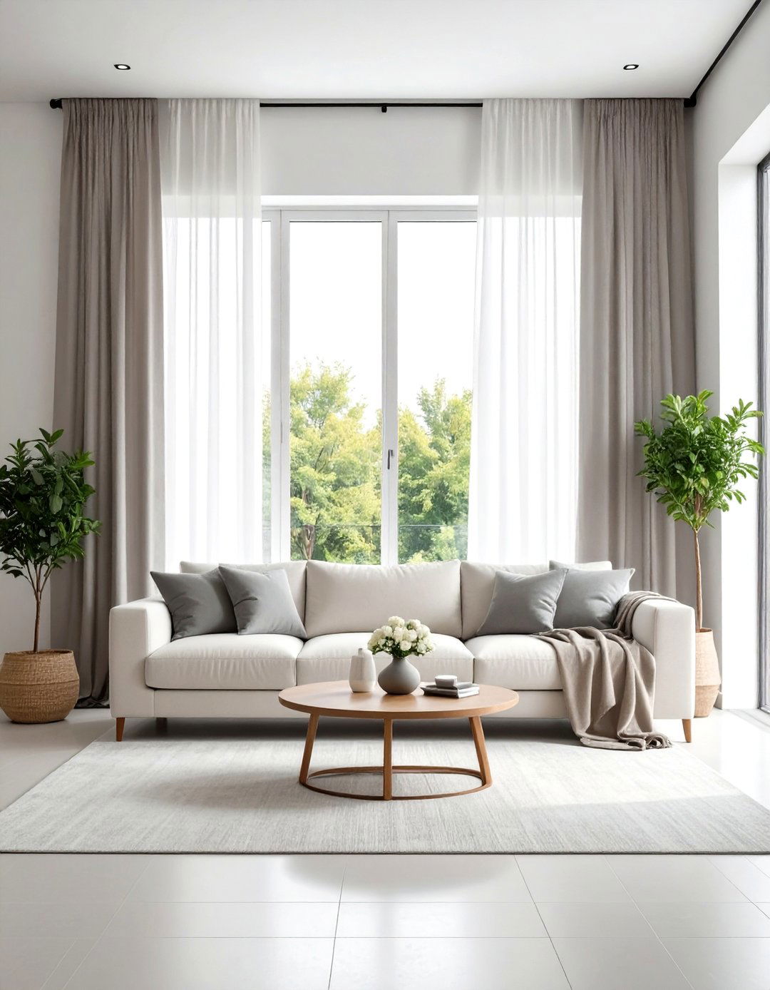 Soft Neutral Minimalist Curtain Designs - 24 Living Room Curtain Ideas