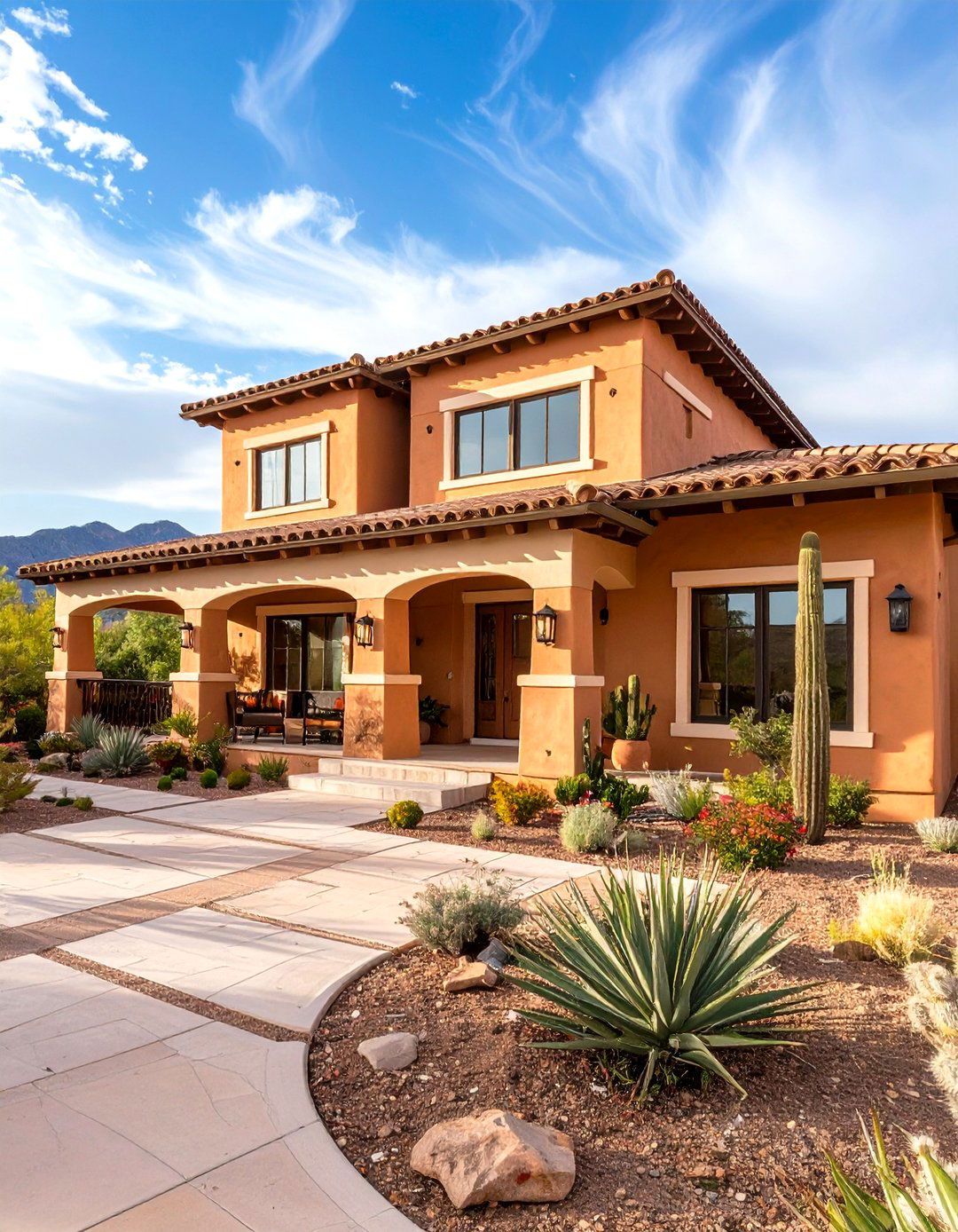 Soft Orange Desert Exterior Theme - 24 Exterior House Colors & Inspiration