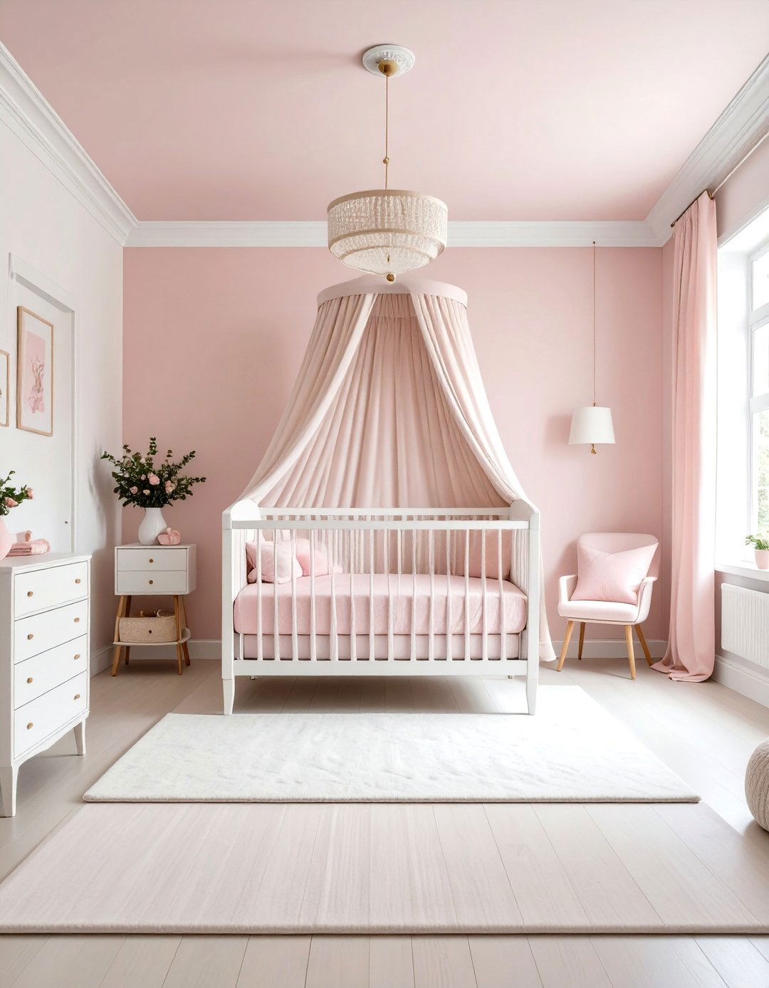 Soft Pastel Pink Ceiling Warmth - 24 Ceiling Paint Ideas