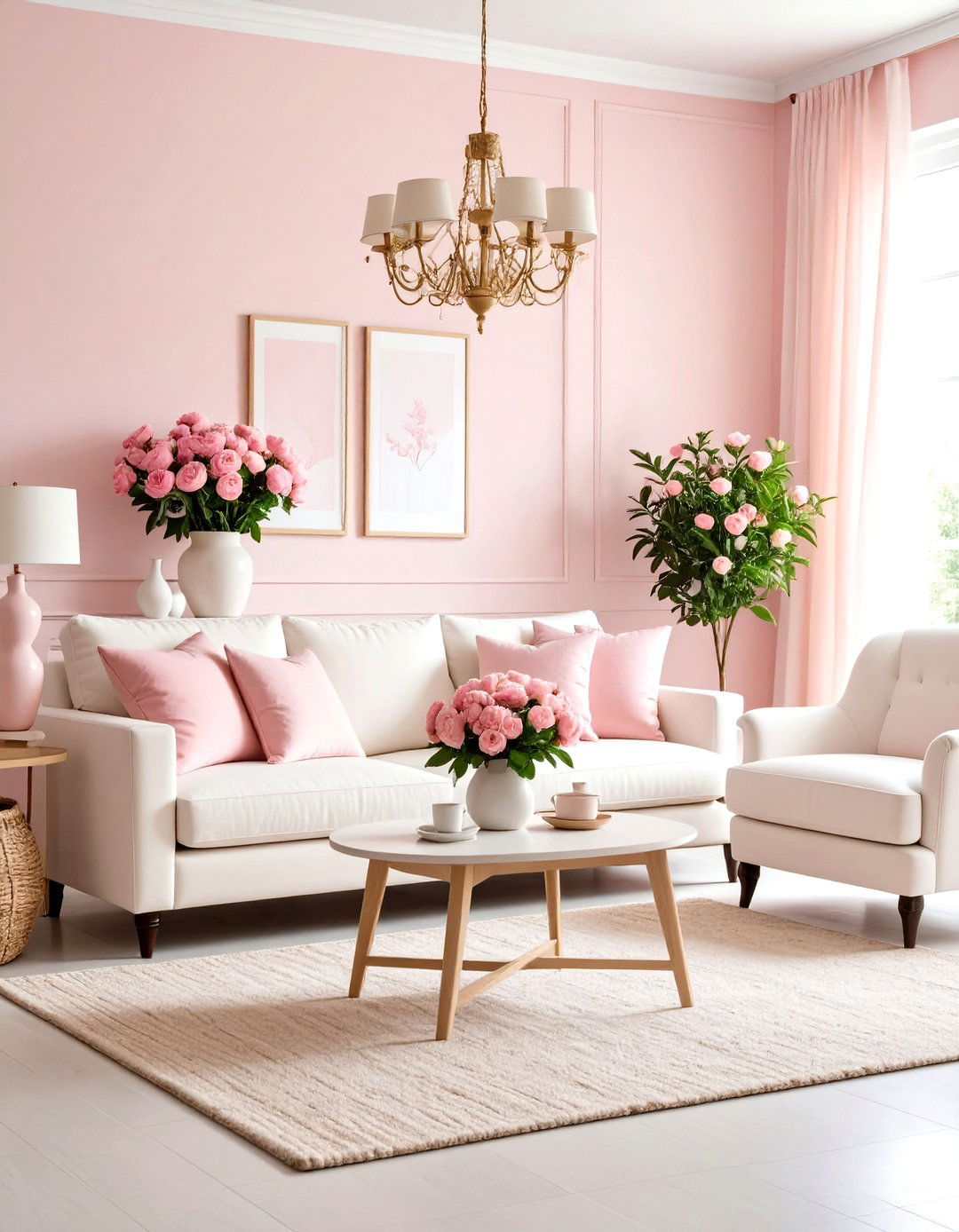 Soft Pink Romance Living Room - 24 Shabby-chic Style Living Room Ideas