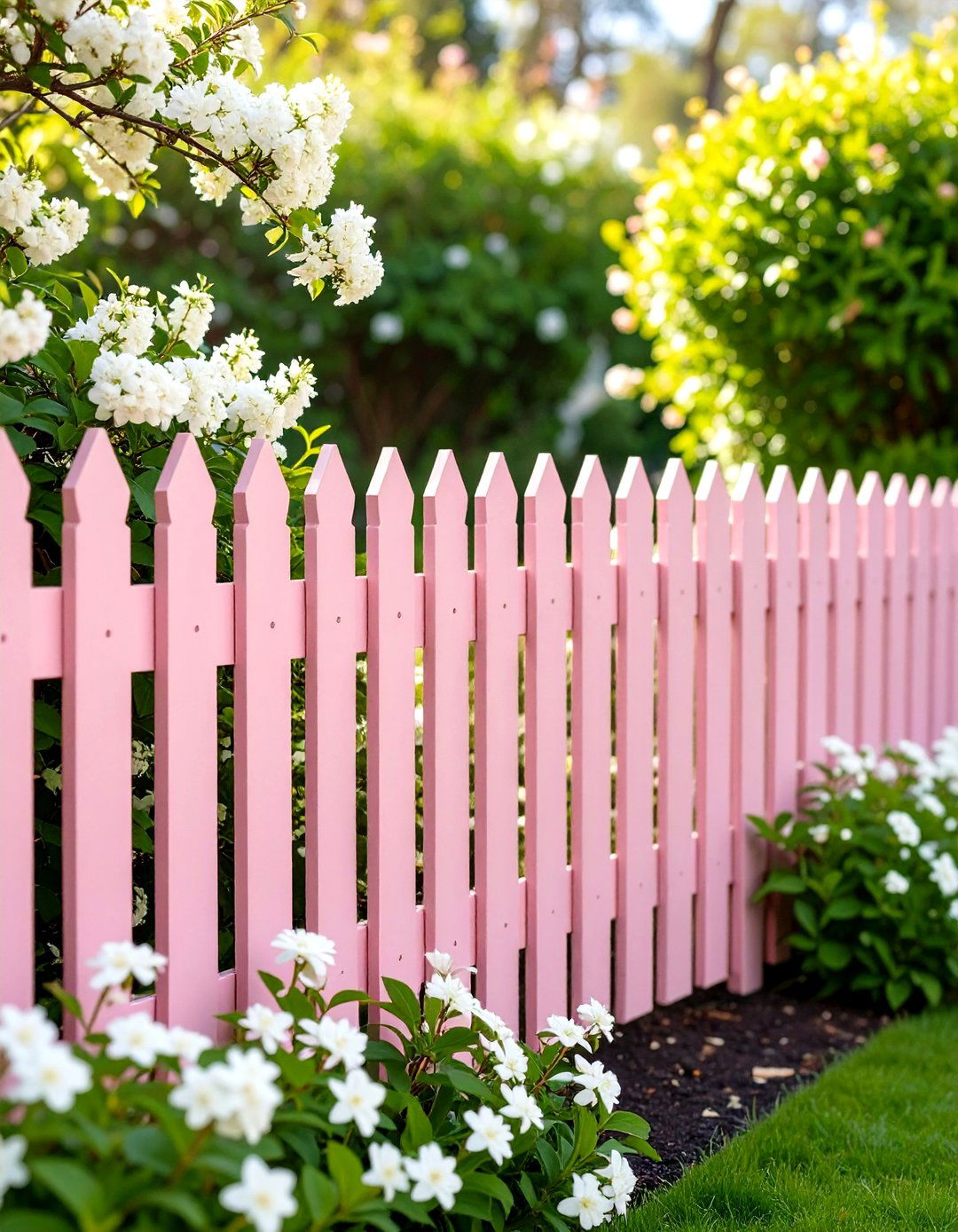 Soft Pink Romance - 24 Garden Fence Colour Ideas