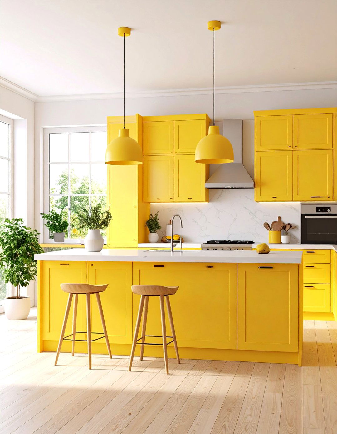 Soft Yellow Kitchen Island Design - 24 Pale Yellow Kitchen Ideas