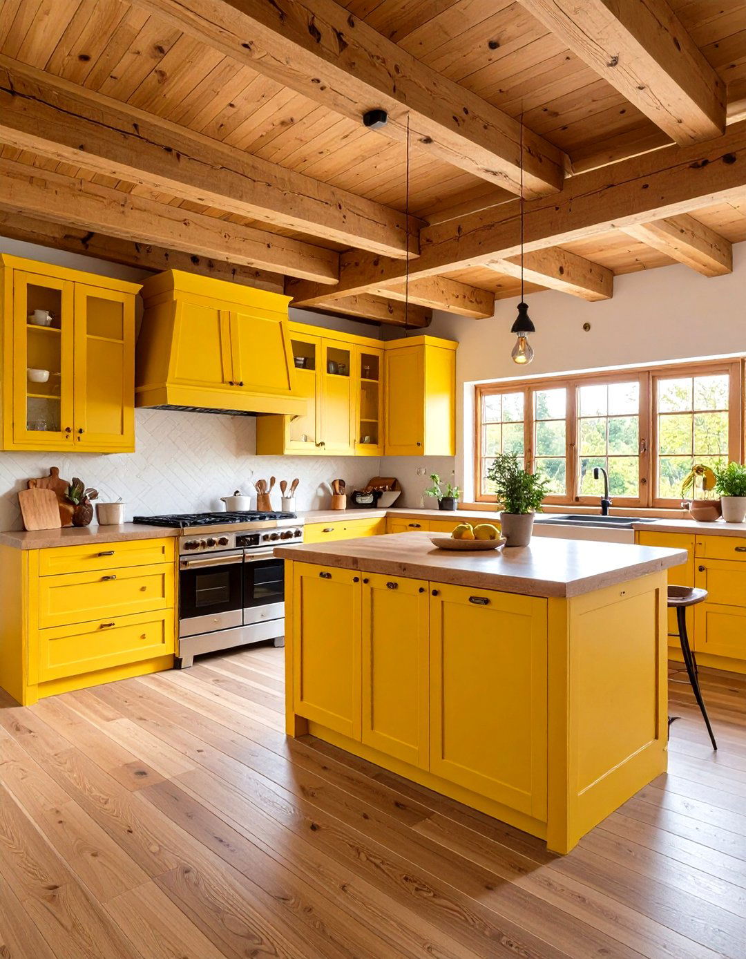Soft Yellow Kitchen with Natural Wood - 24 Pale Yellow Kitchen Ideas