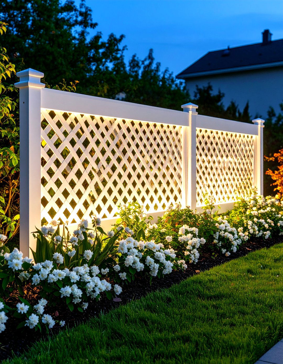 Solar Lit Lattice Evening Display - 24 Lattice Fence Ideas