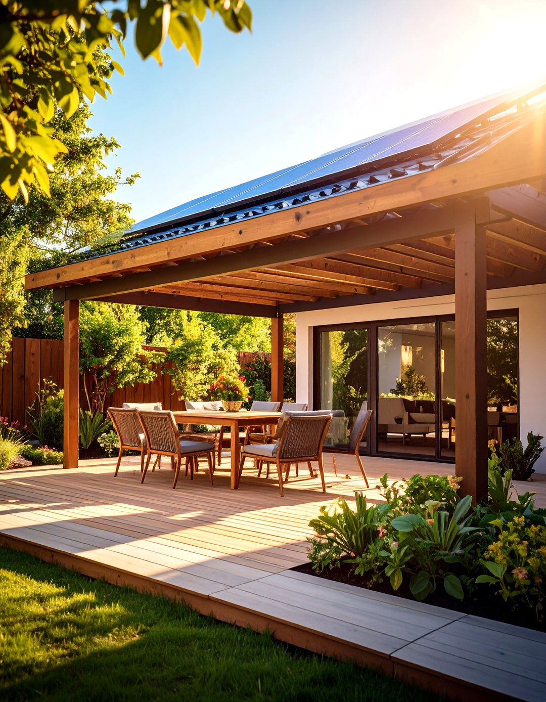 Solar Powered Pergola with Integrated Technology - 24 Patio Pergola Ideas