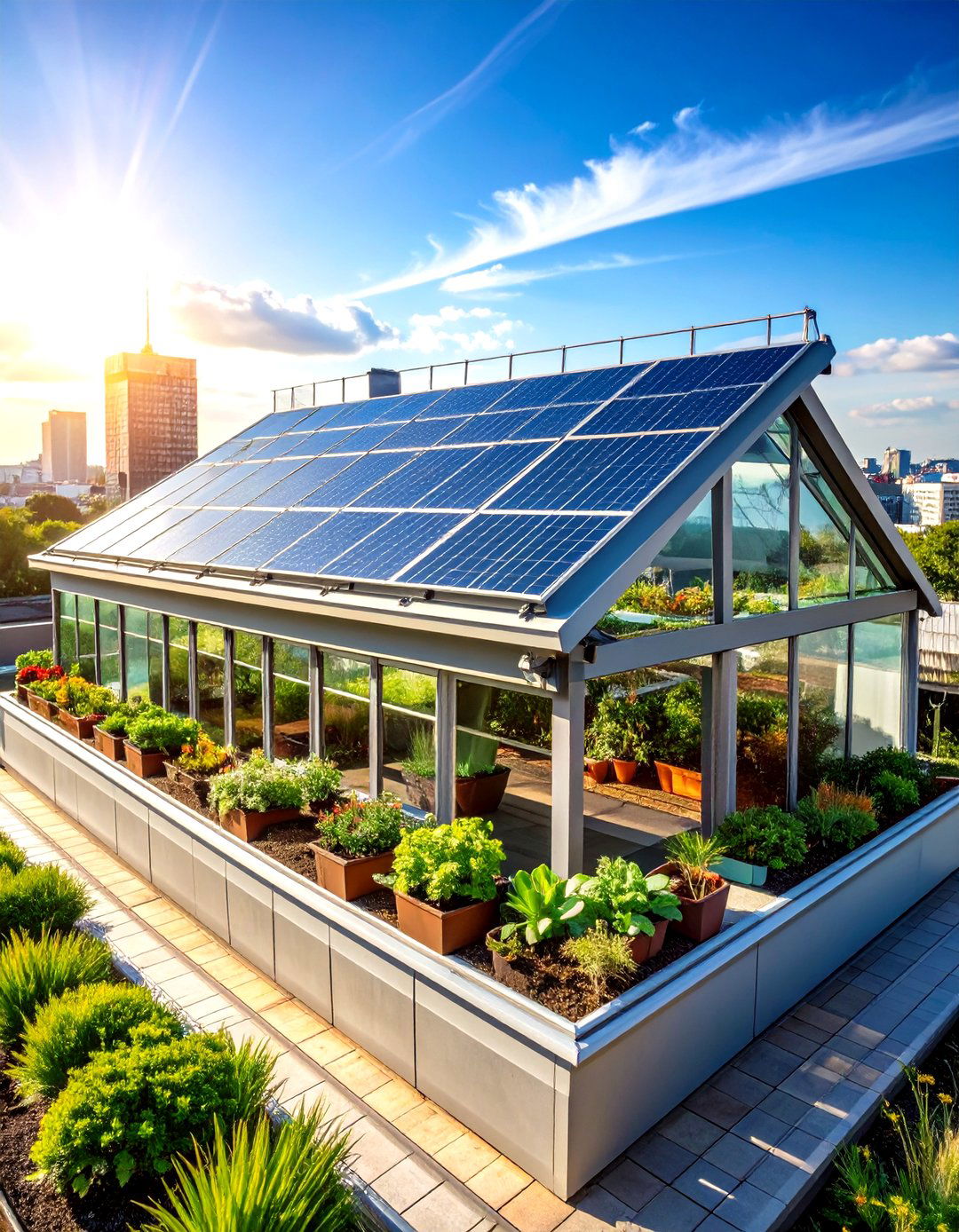 Solar Powered Rooftop Greenhouse System - 24 Rooftop Greenhouse Ideas