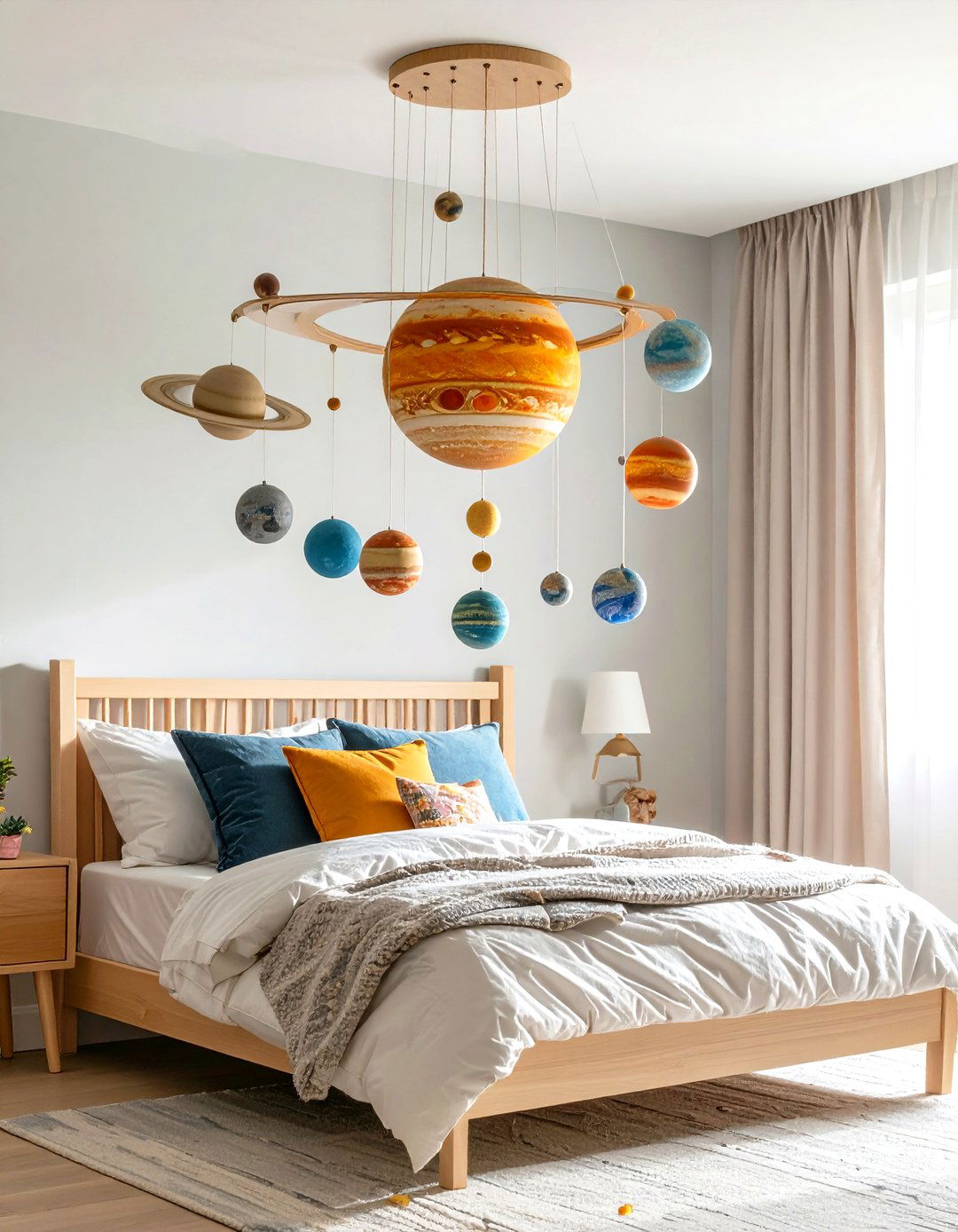 Solar System Mobile Bedroom - 24 Space-themed Room Ideas