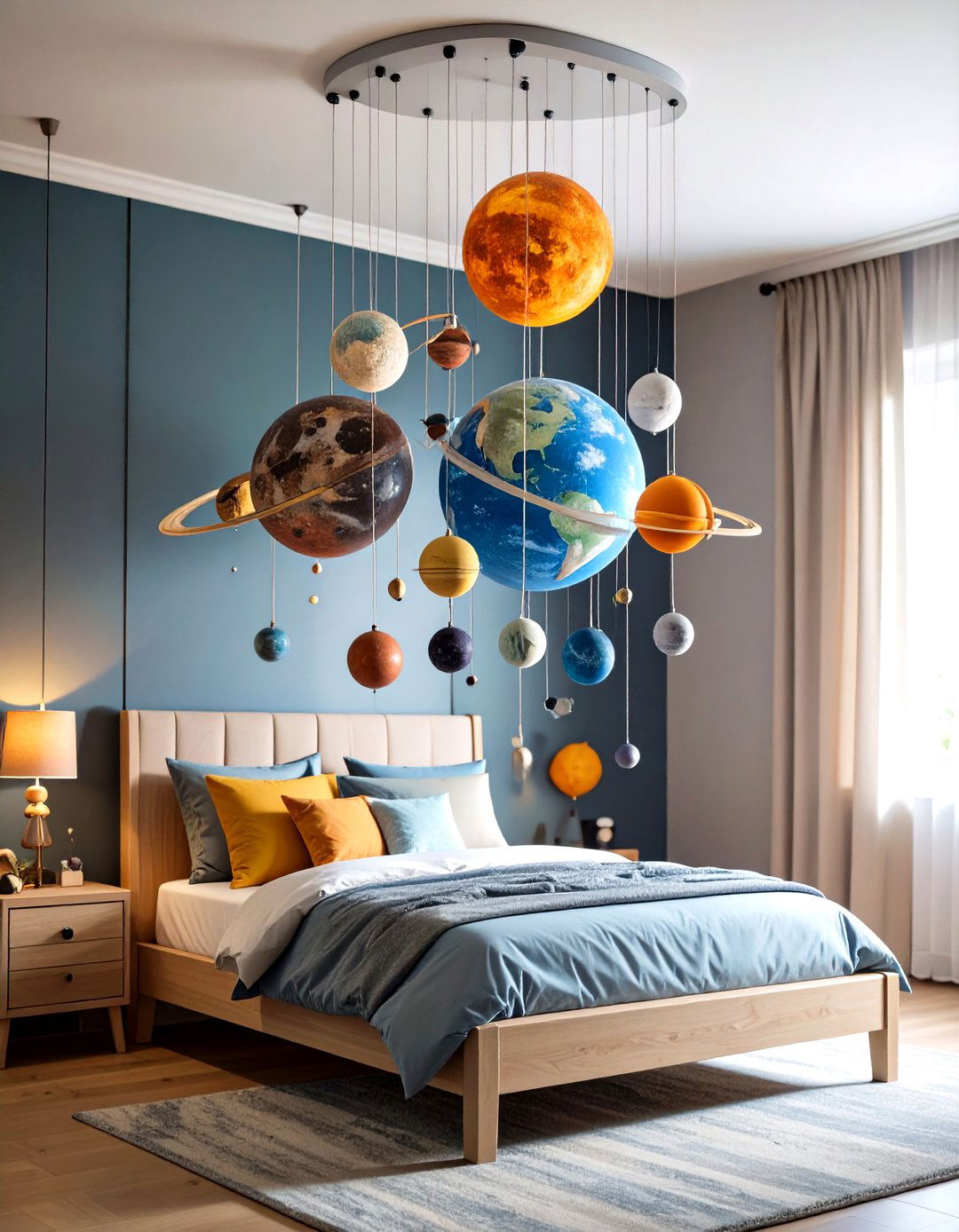 Solar System Mobile Displays - 24 galaxy space-themed bedroom ideas