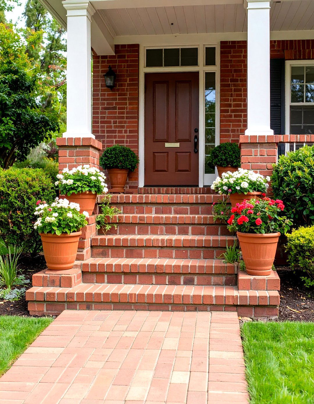 Soldier Course Brick Detailing - 24 Brick Front Steps Design Ideas