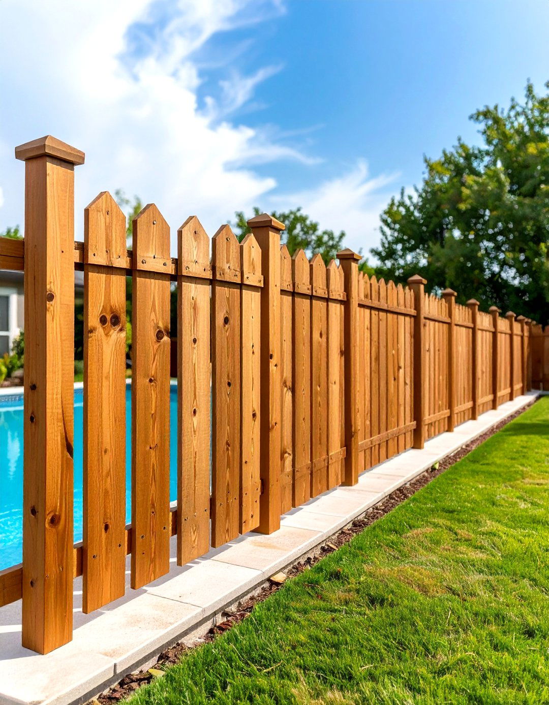 Solid Wood Privacy Fence - 24 Pool Privacy Ideas