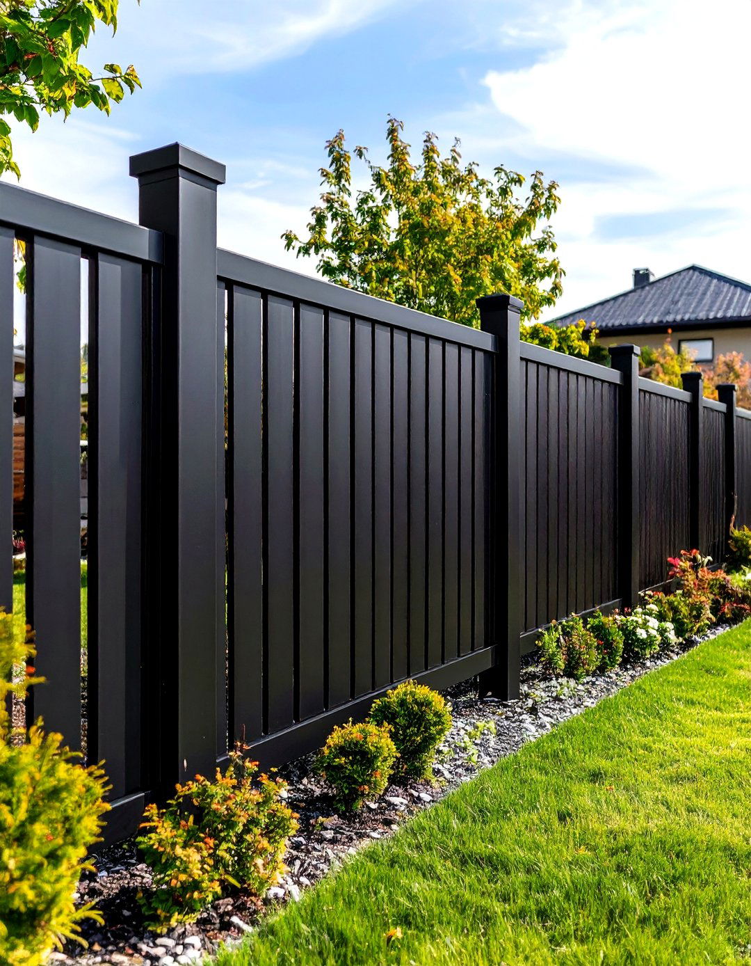 Sophisticated Black Vinyl Fence Styling - 24 Vinyl Fence Colors