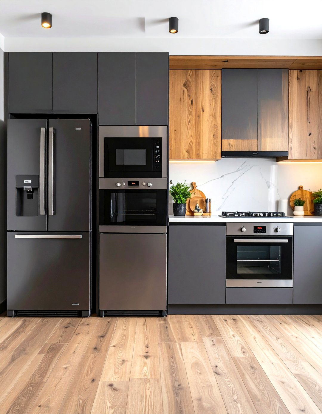 Sophisticated Charcoal Appliances - 24 Kitchen With Colored Appliances Ideas