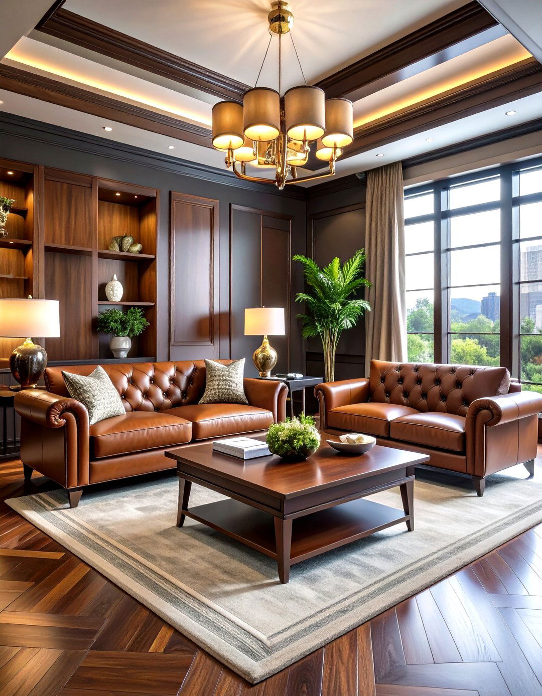 Sophisticated Executive Professional Elegance - 24 Contrasting Living Rooms With Dark Grey Walls