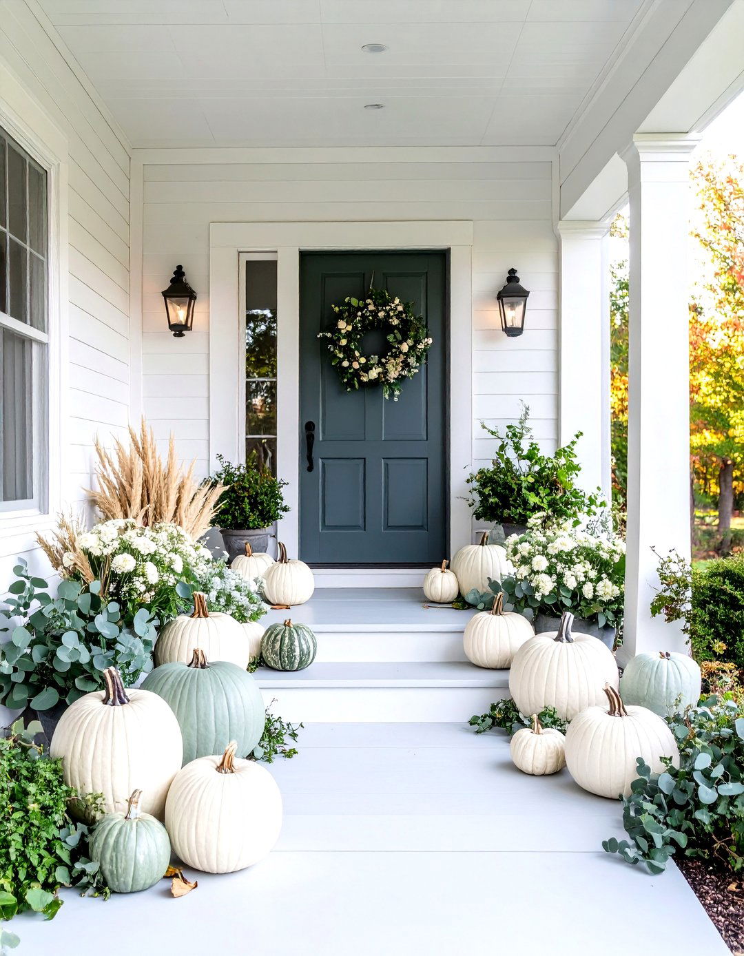 Sophisticated Neutral Palette - 24 fall outdoor decorating ideas