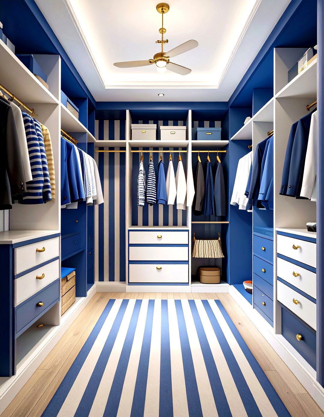 Sophisticated Stripe Closet with Nautical Elegance - 24 Closet Wallpaper Ideas