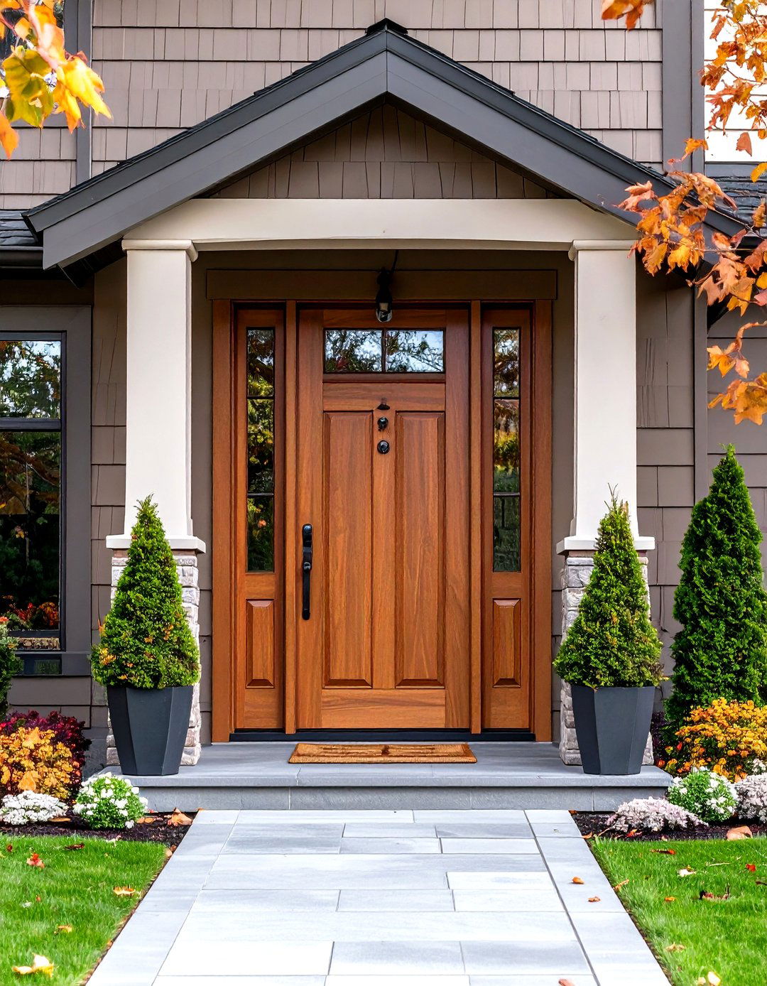 Sophisticated Taupe Front Door - 24 Front Door Color Ideas