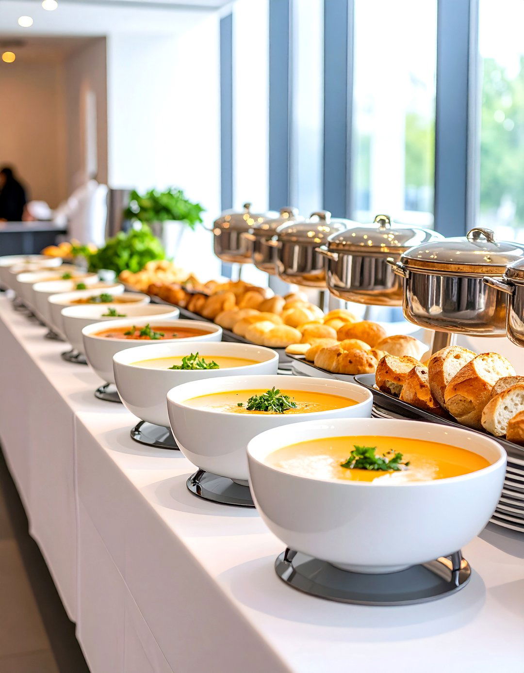 Soup and Bread Bowl Station - 24 Wedding Buffet Ideas