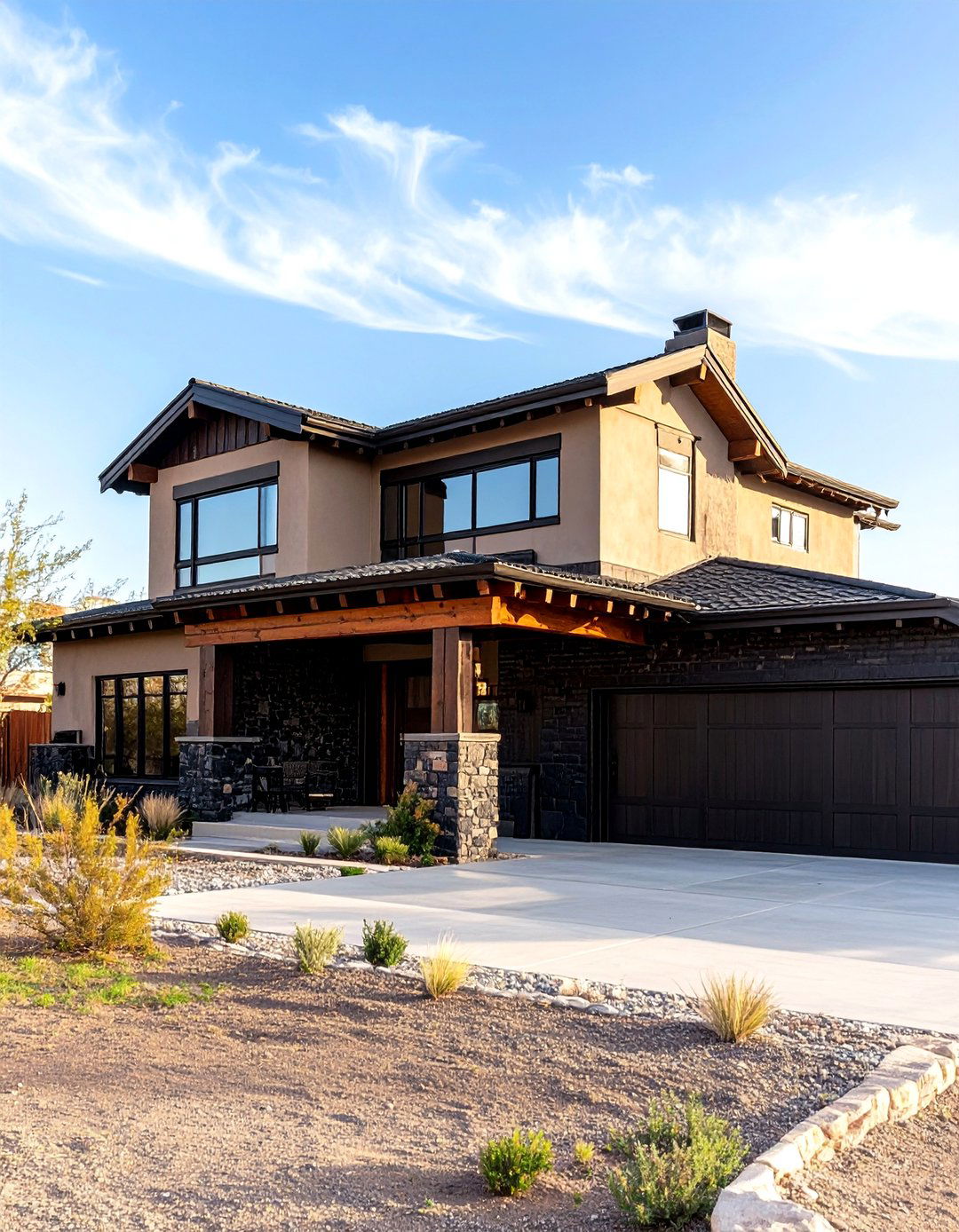 Southwest Adobe Black Brick Fusion - 24 Black Brick House Exteriors
