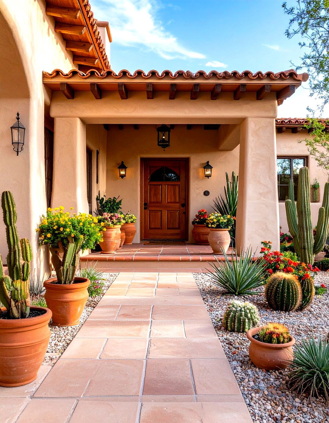 Southwest Adobe Front Porch Deck - 24 Front Porch Deck Ideas