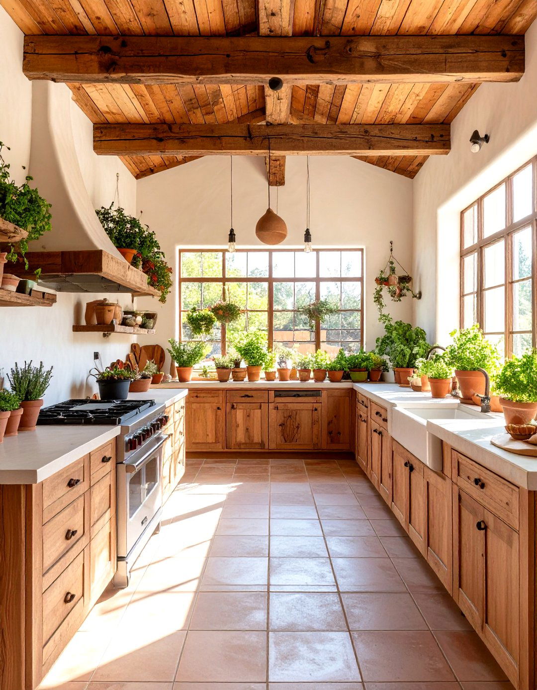 Southwest Adobe Greenhouse Kitchen - 24 Greenhouse Kitchen Design Ideas