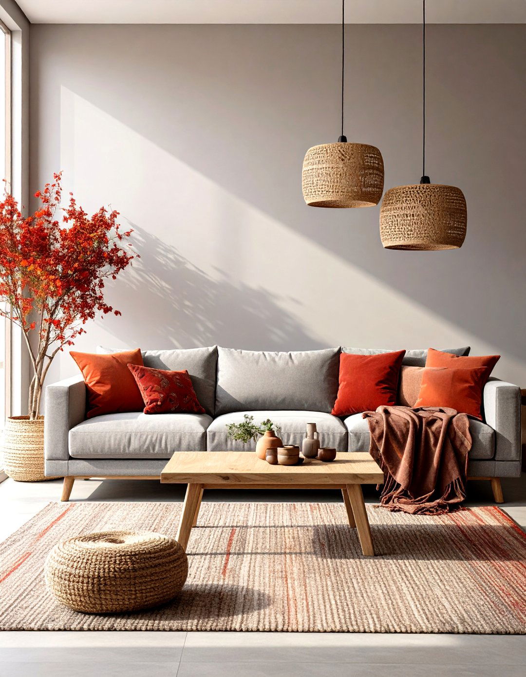 Southwest Adobe Red Clay and Stone Grey - 24 Red and Grey Living Room Ideas