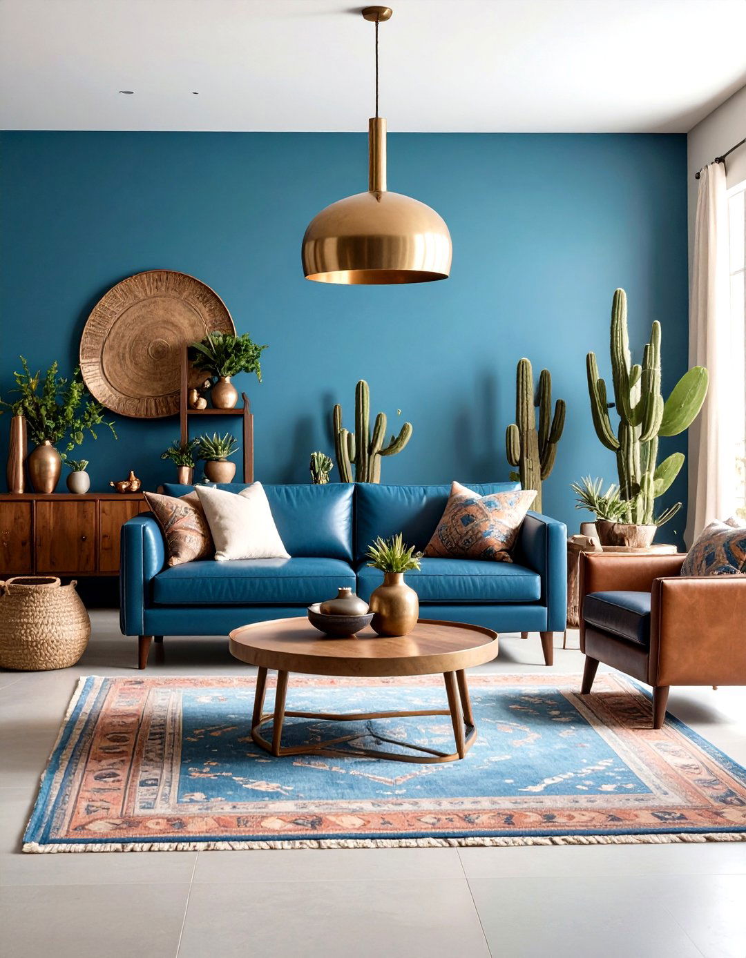 Southwest Blue and Gold Desert Modern - 24 Blue and Gold Living Room Ideas