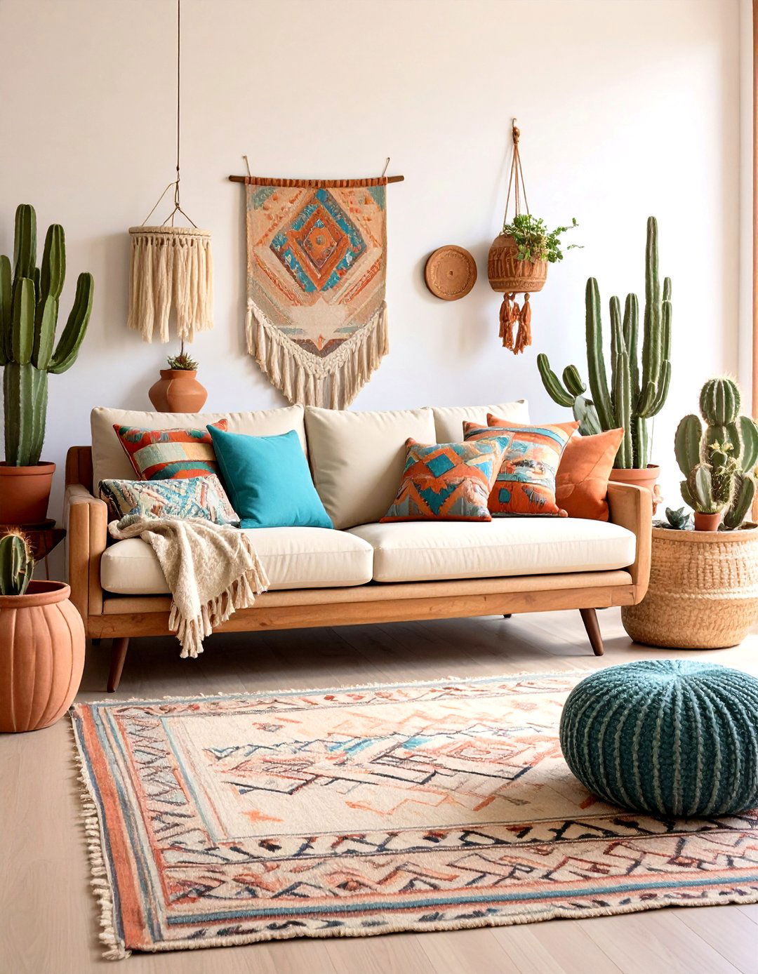 Southwest Desert Beige Living Room - 24 Beige Couch Living Room Ideas