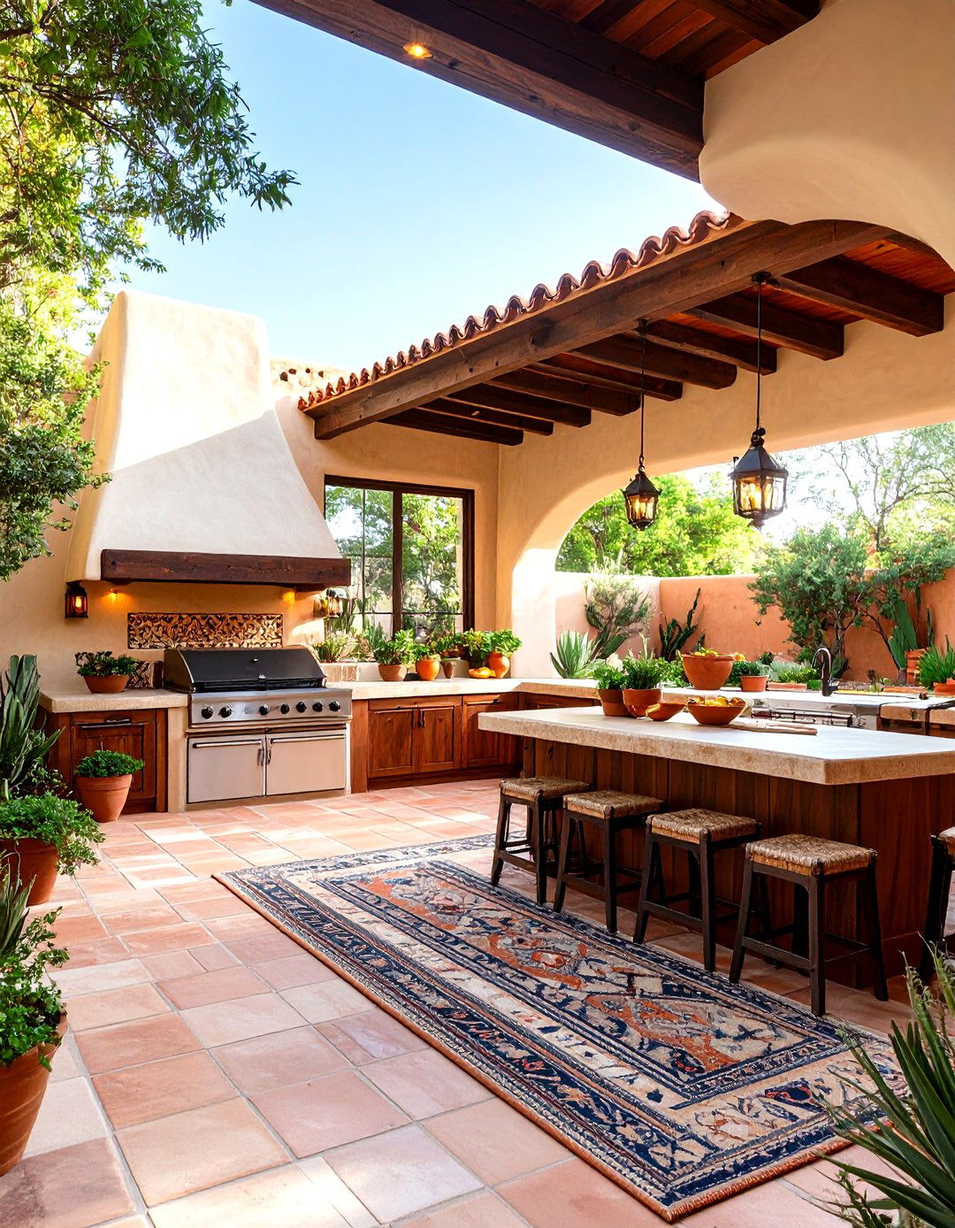 Southwestern Adobe Lanai Kitchen - 24 Lanai Kitchen Ideas