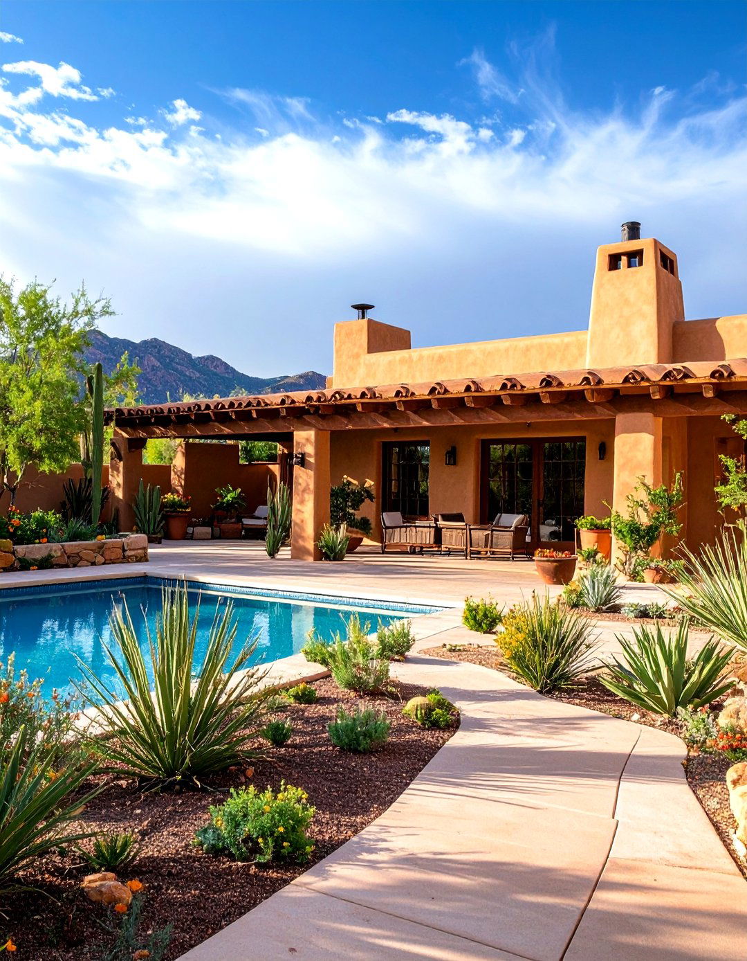 Southwestern Adobe Pool Shed - 24 Pool Shed Ideas