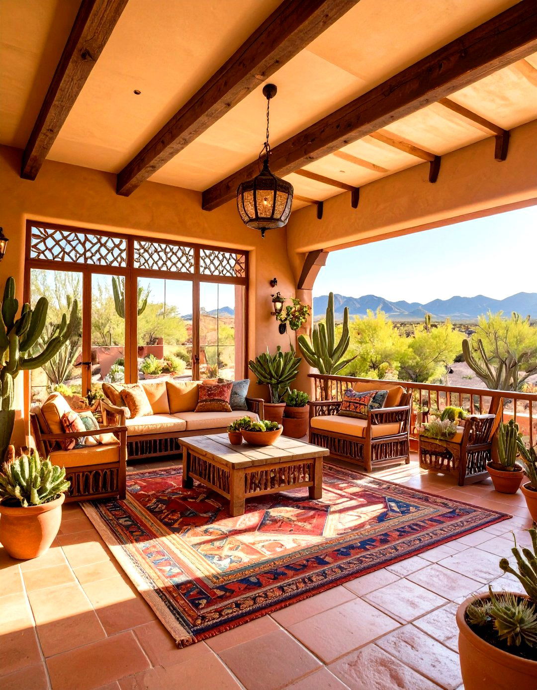 Southwestern Adobe Screened Portal - 24 Small Screened-in Porch Ideas