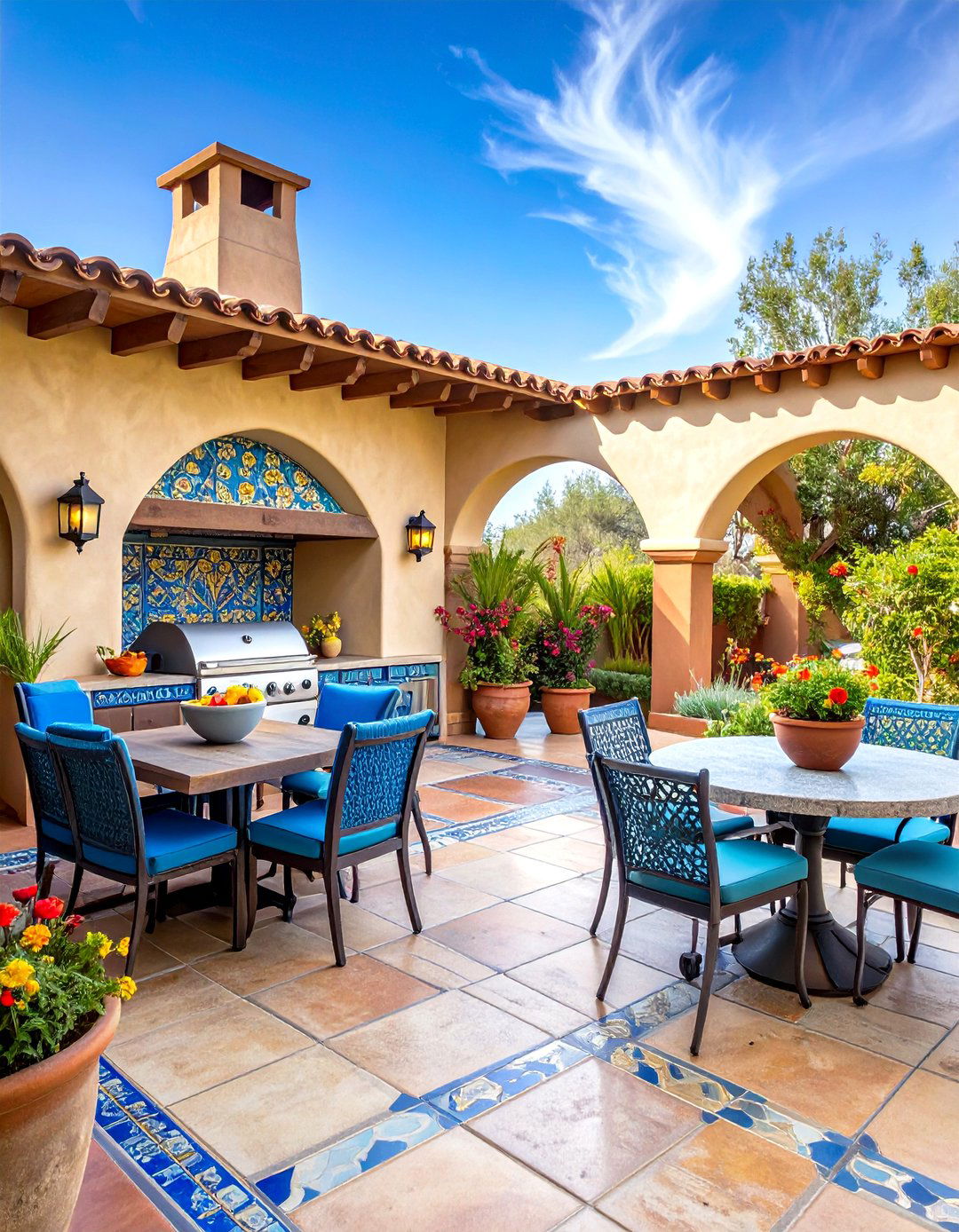 Southwestern Adobe Style Cooking Haven - 24 Rustic Outdoor Kitchen Ideas