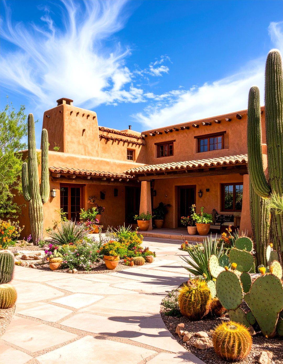 Southwestern Adobe with Vigas and Latillas - 24 Aesthetic House Exterior Ideas