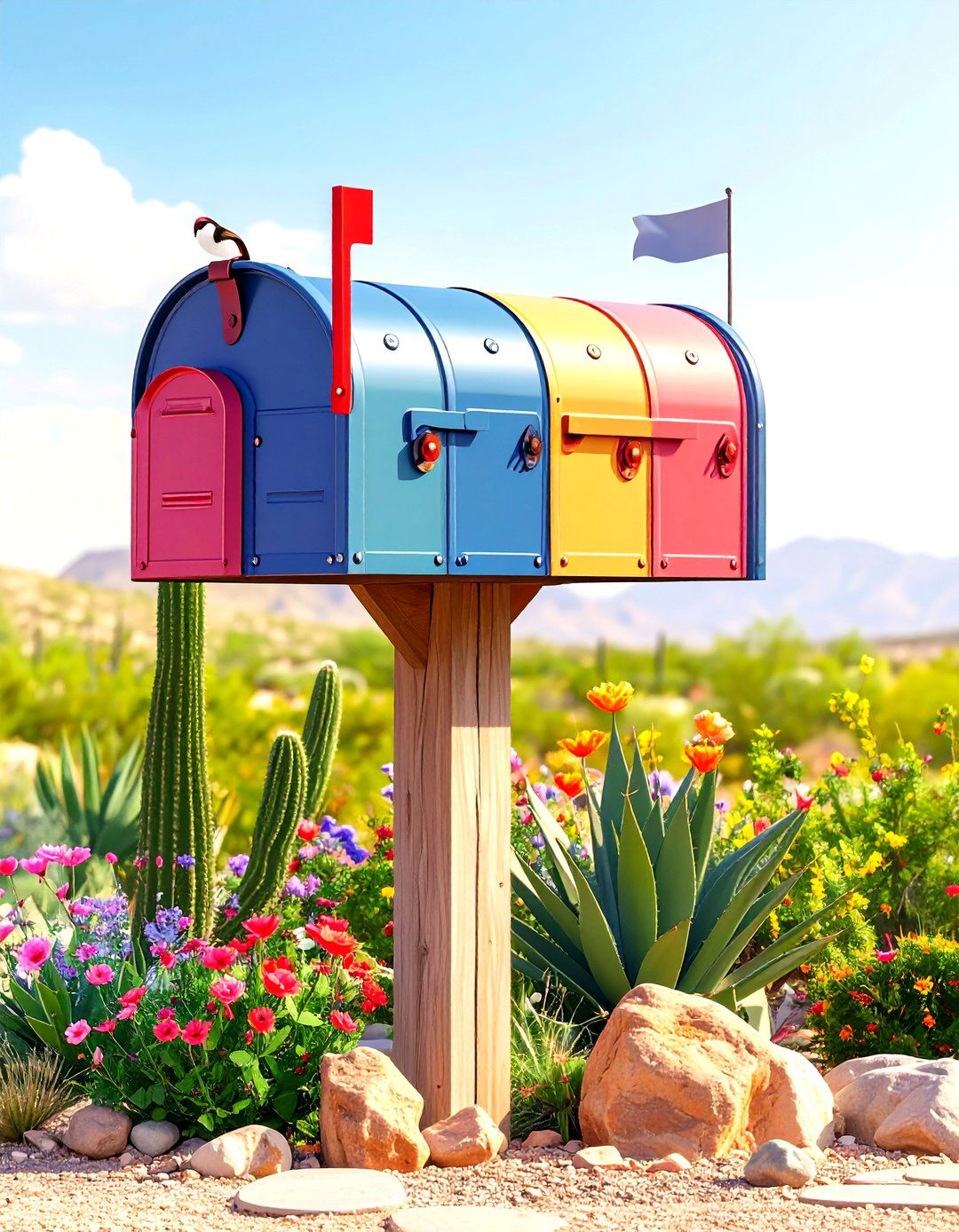 Southwestern Desert Beauty - 24 Mailbox Landscaping Ideas