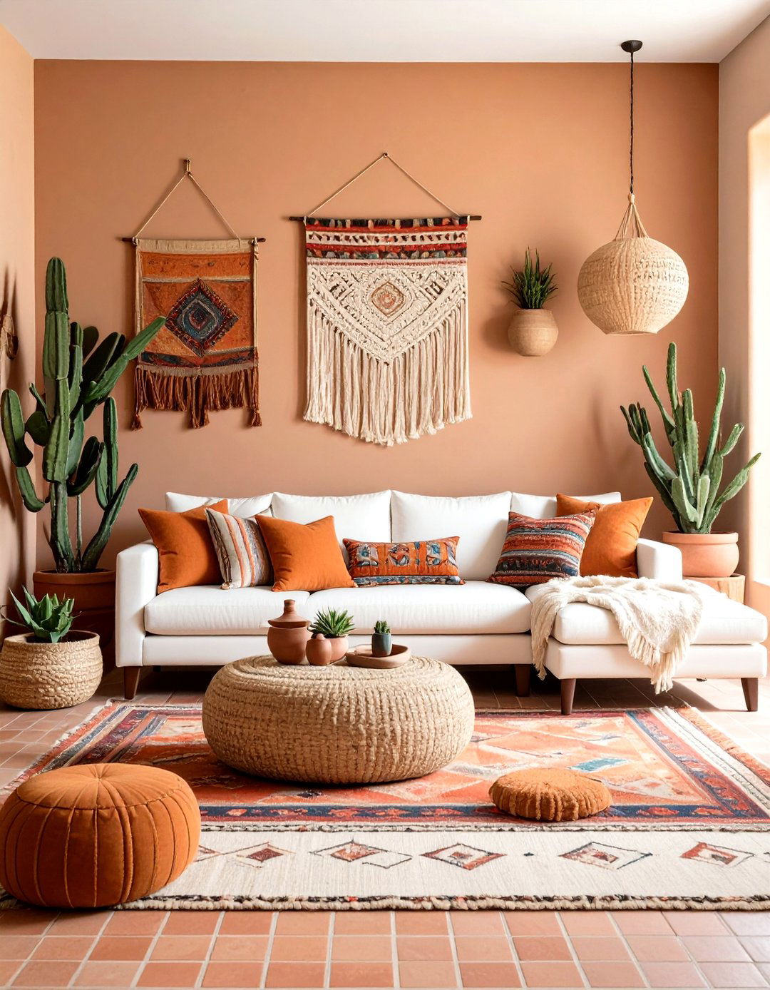 Southwestern Desert Escape - 24 White Couch Living Room Ideas