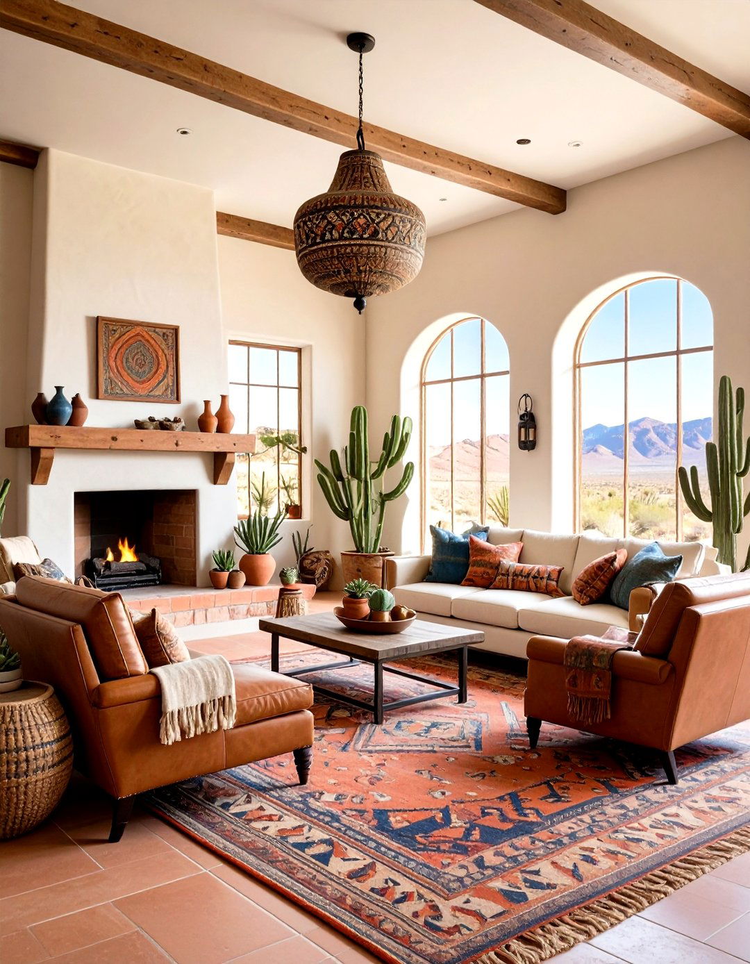 Southwestern Desert Parlor Room with Adobe Elements - 24 Parlor Room Ideas