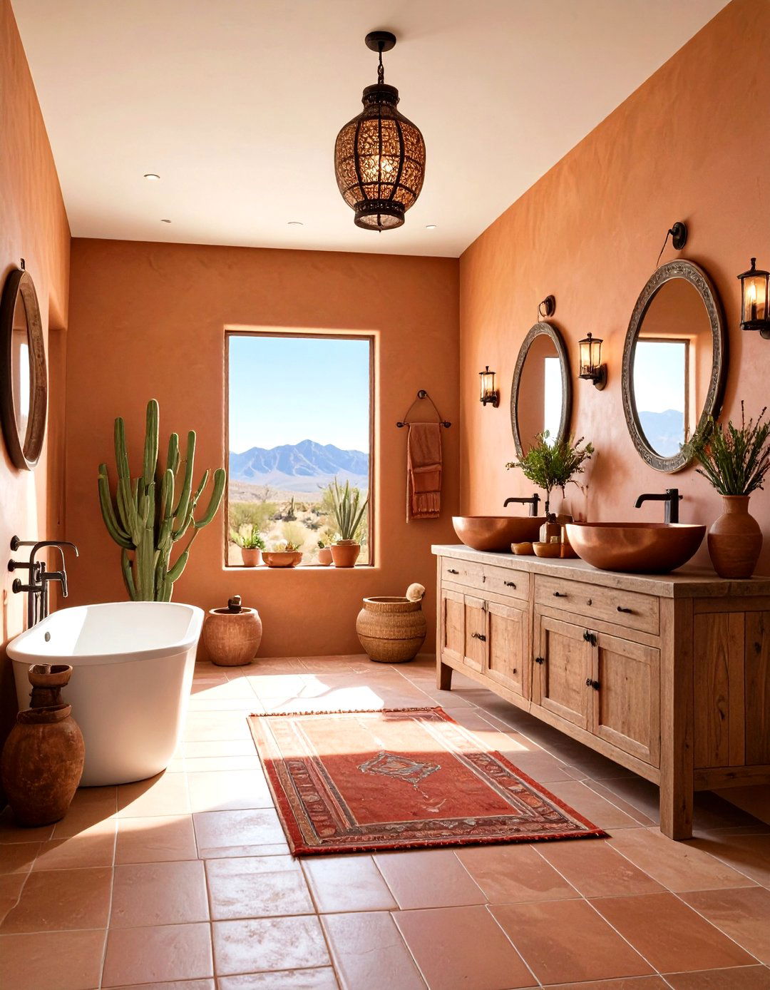 Southwestern Powder Room with Adobe and Copper - 24 Powder Room Ideas