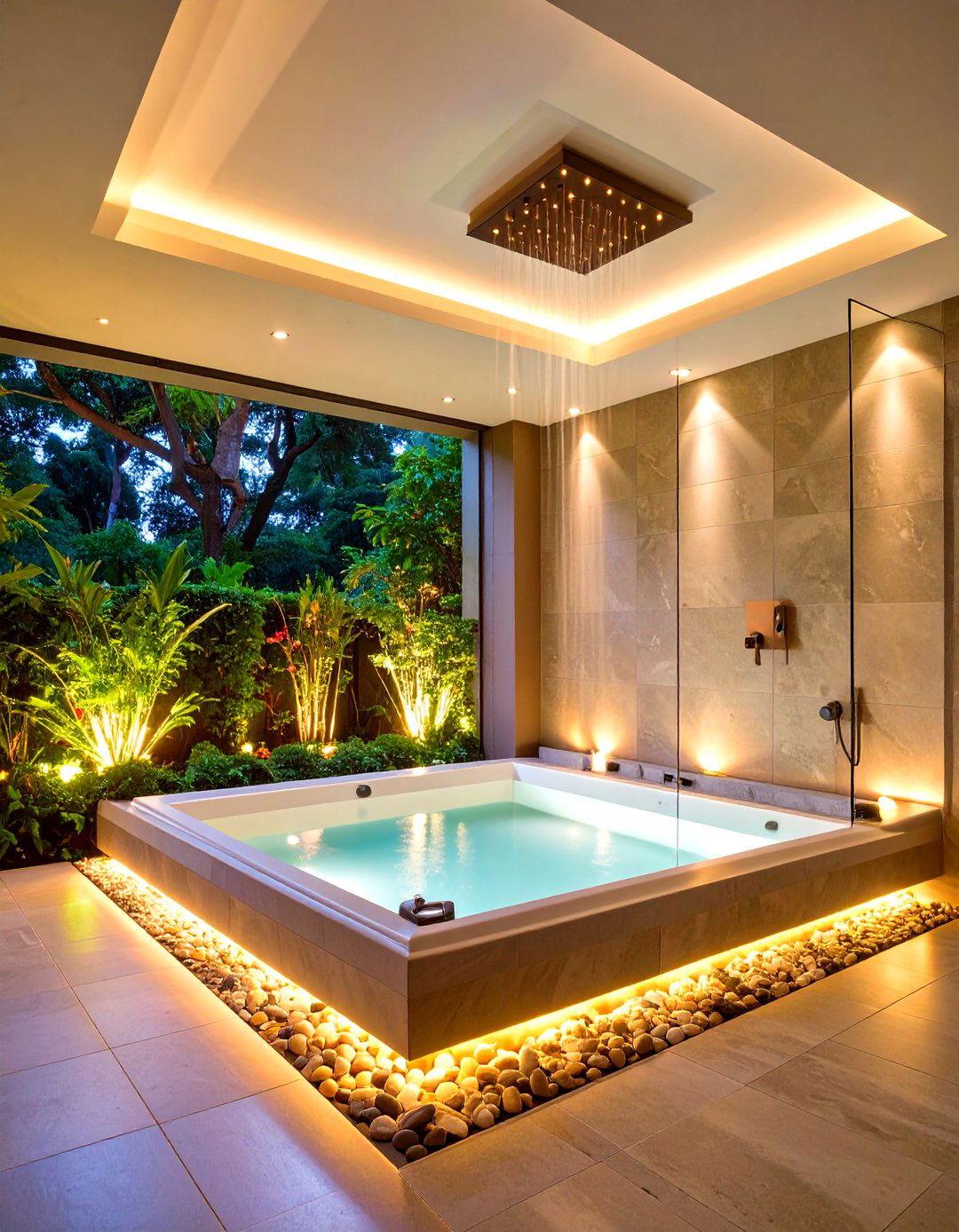 Spa Inspired Cove Lighting with Dimmable Controls - 24 Shower Lighting Ideas