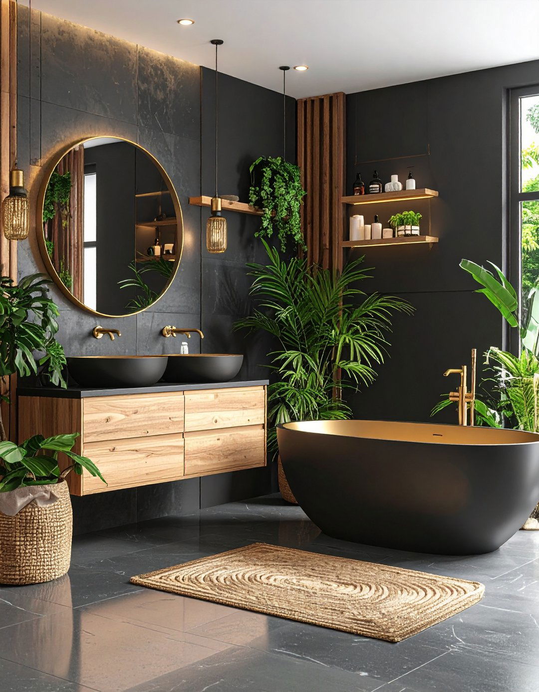 Spa Inspired Tranquil Luxury - 24 Black and Gold Bathroom Ideas