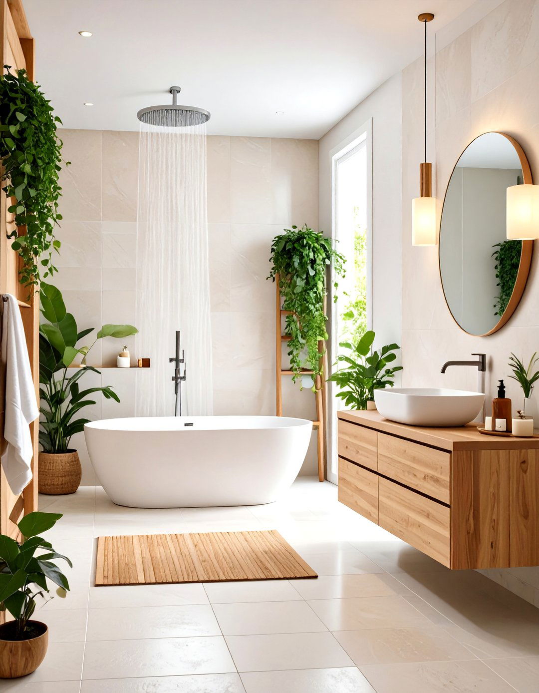Spa Like Neutral Bathroom - 24 Apartment Bathroom Ideas